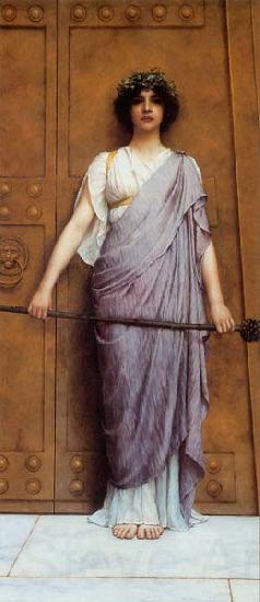 John William Godward At the Gate of the Temple France oil painting art